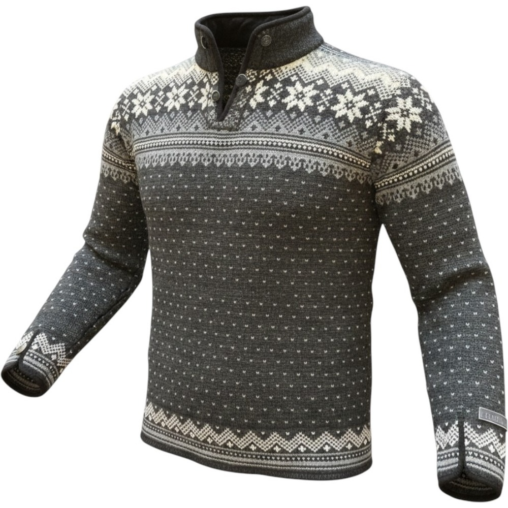 Dale of Norway Edvard Grieg Wool Sweater Mens M Charcoal Grey Nordic Snowflake
